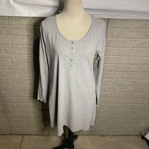 NWOT Abound Womens Gray Ribbed Henley Long Sleeve Casual Dress Size‎ Large